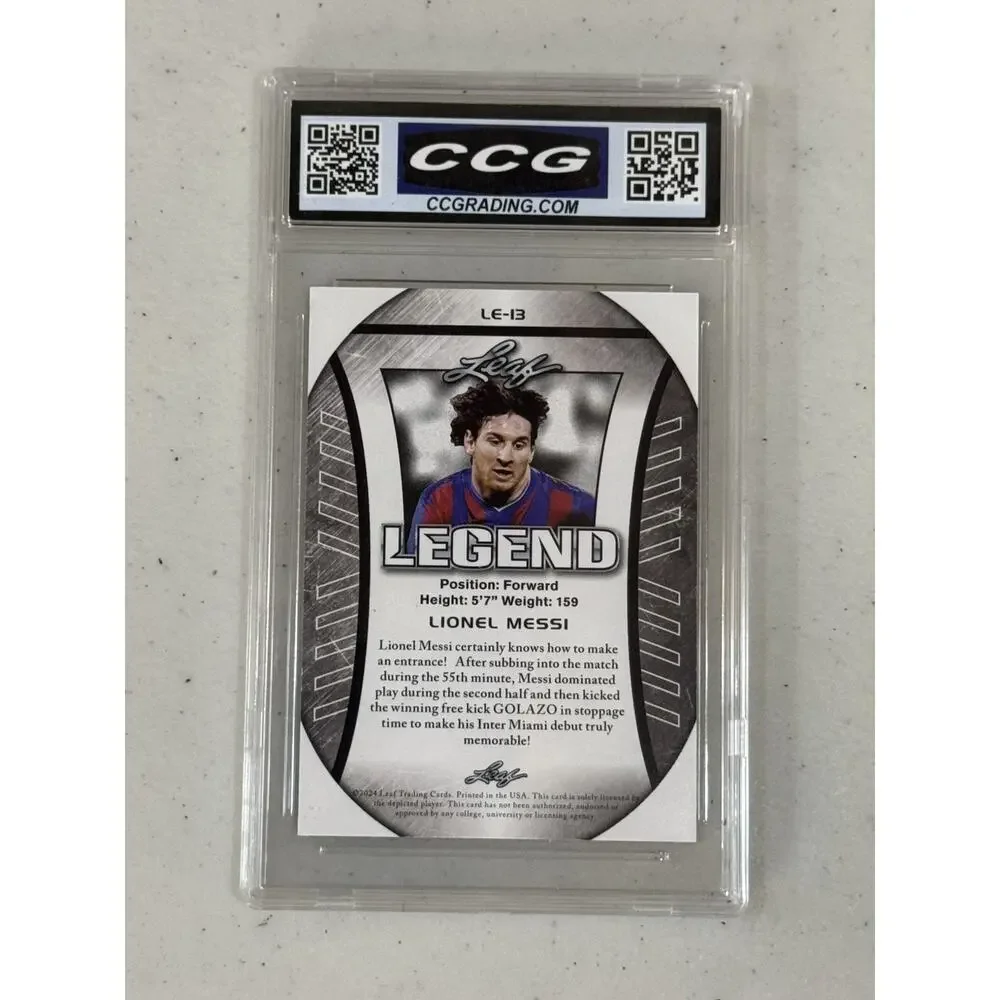 Lionel Messi 2024 Leaf Legend #LE13 Exclusive Flag Edition Gem Mint 10